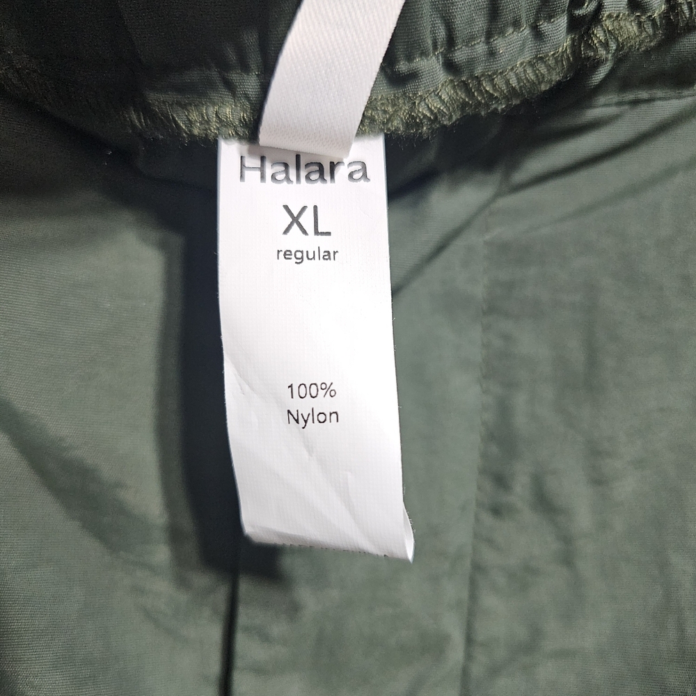 NWOT Halara Womens Green Mid Rise Side Pocket Wide Leg Nylon Cargo Pants Size XL - Picture 9 of 11